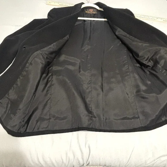 Vintage Wool and Cashmere One-Button Women's Blazer Black Sz Large - Picture 4 of 10